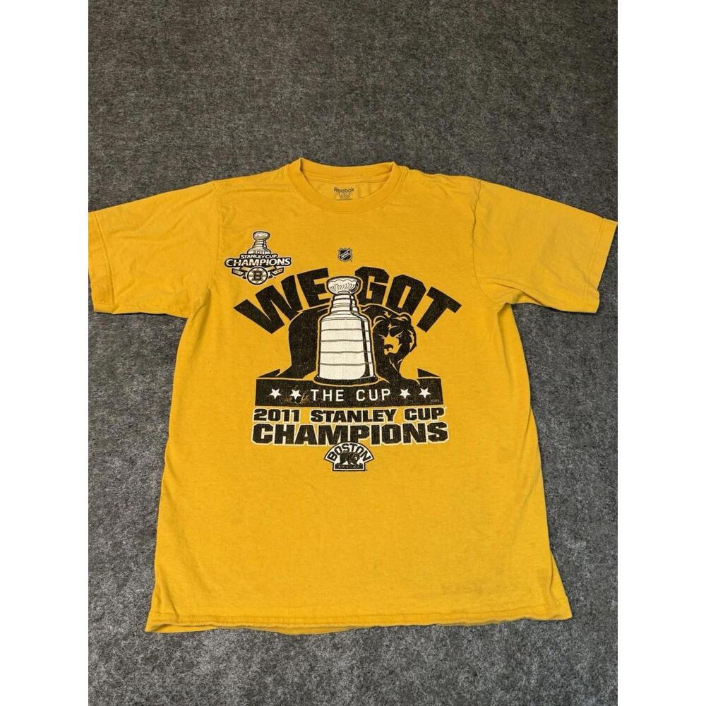 REEBOK NHL BOSTON BRUINS 2011 STANLEY CUP CHAMPIONS T-SHIRT SIZE M